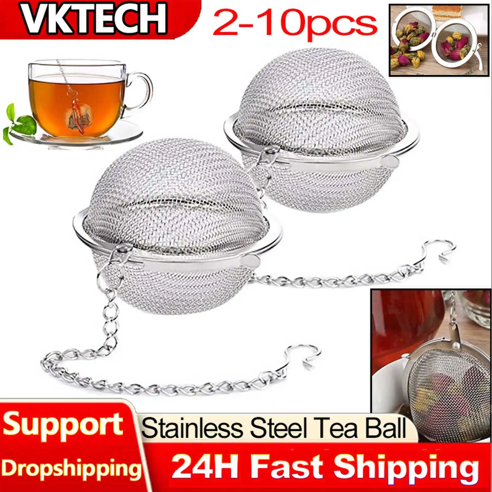 2-10pcs Stainless Steel Ball M - огляд і ціна Loose Leaf Tea Infuser