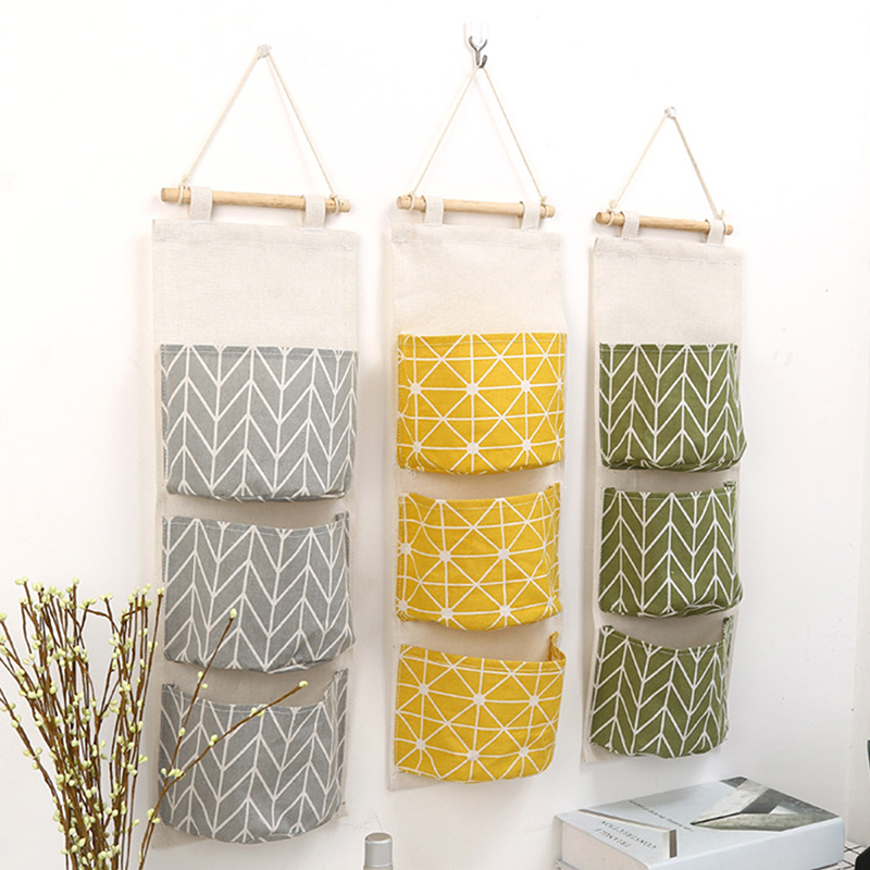 1PC Three Pockets Hanging Wall - огляд і ціна Linen Bag Bulk