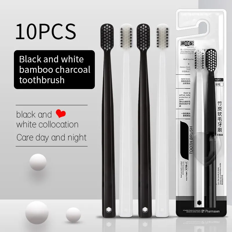 kkjoy 10PCS Bamboo Charcoal To - огляд і ціна Bamboo Toothbrush Set