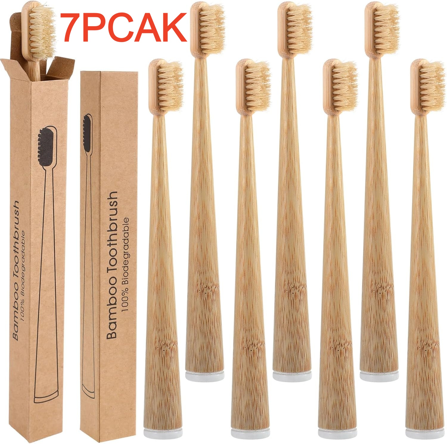 7 PACK Compostable & Biodegrad - огляд і ціна Bamboo Toothbrush Set