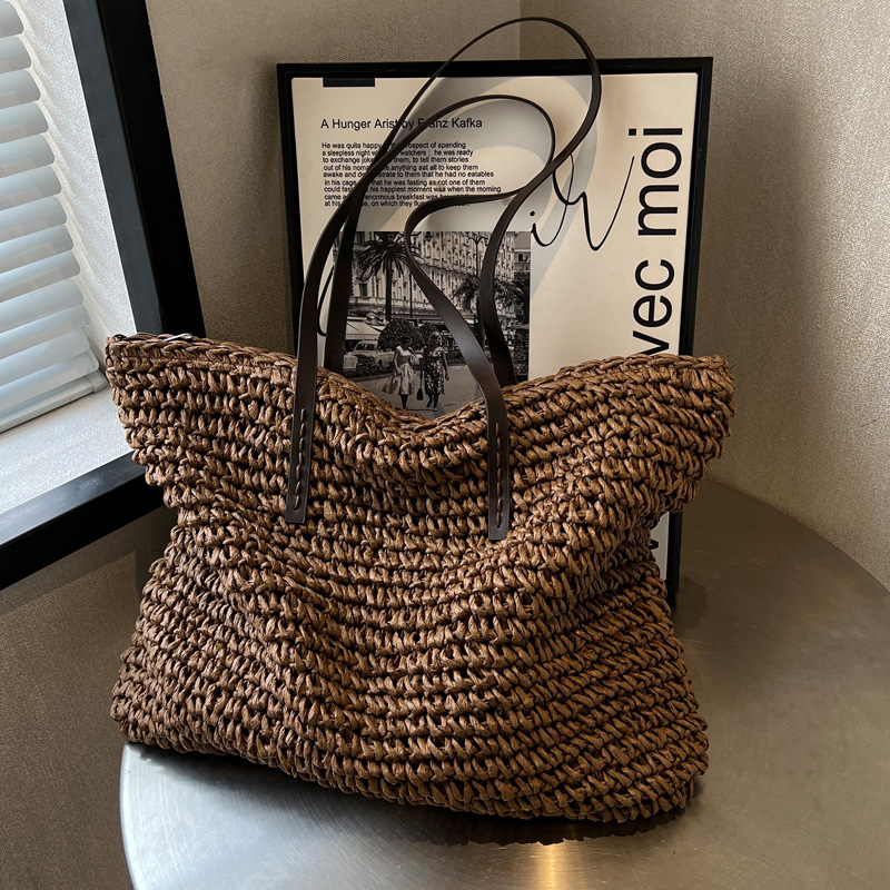 Straw Woven Tote Bags Casual L - огляд і ціна Linen Bag Bulk