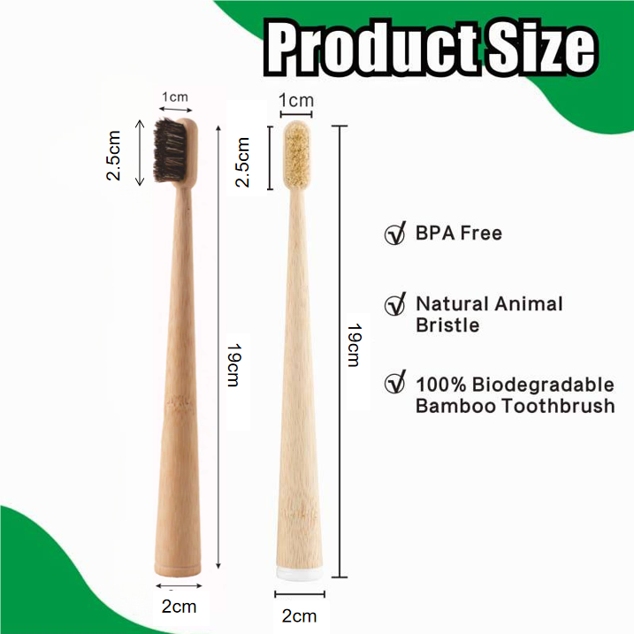4 Pack Boar Bristle / Horse Br - огляд і ціна Bamboo Toothbrush Set
