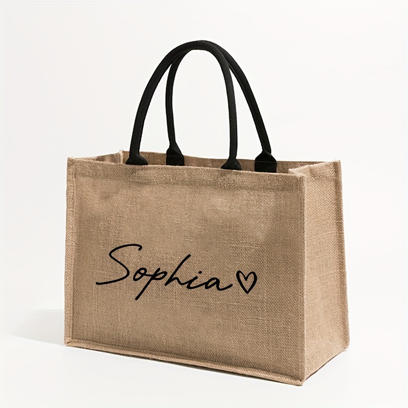 Custom Name Pattern Shopping P - огляд і ціна Linen Bag Bulk