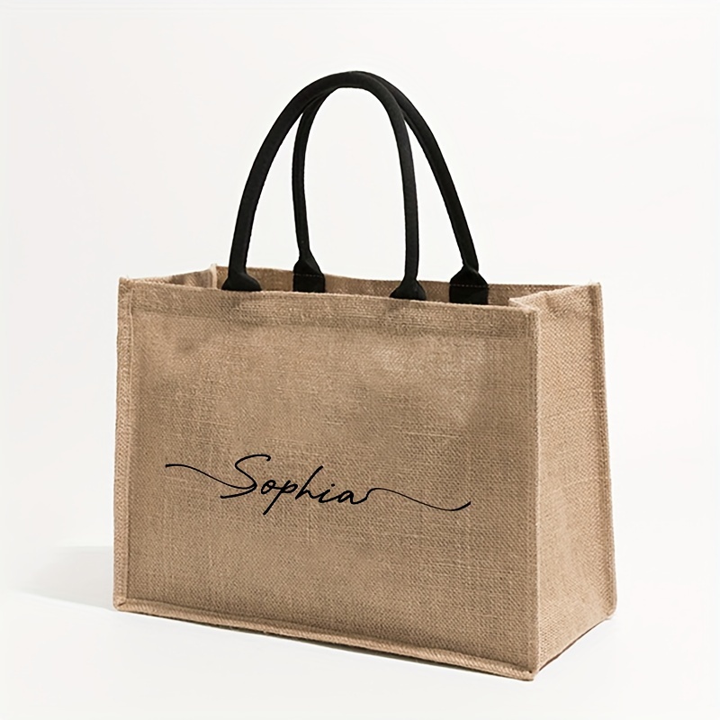 Custom Name Pattern Shopping P - огляд і ціна Linen Bag Bulk