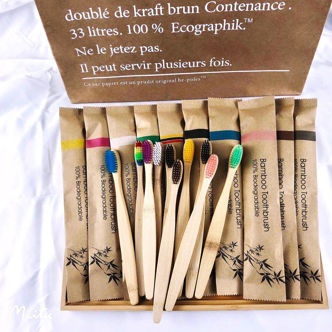 Random Color 5/10pcs Bamboo To - огляд і ціна Bamboo Toothbrush Set