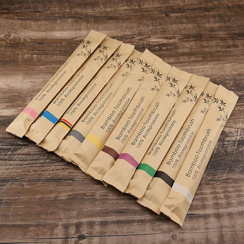 Random Color 5/10pcs Bamboo To - огляд і ціна Bamboo Toothbrush Set