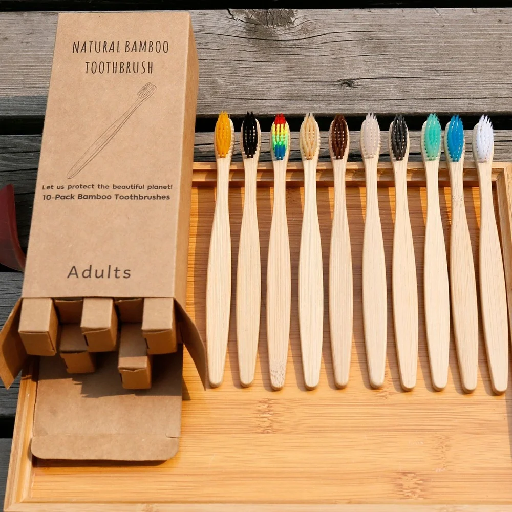 10PCS Colorful Toothbrush Natu - огляд і ціна Bamboo Toothbrush Set