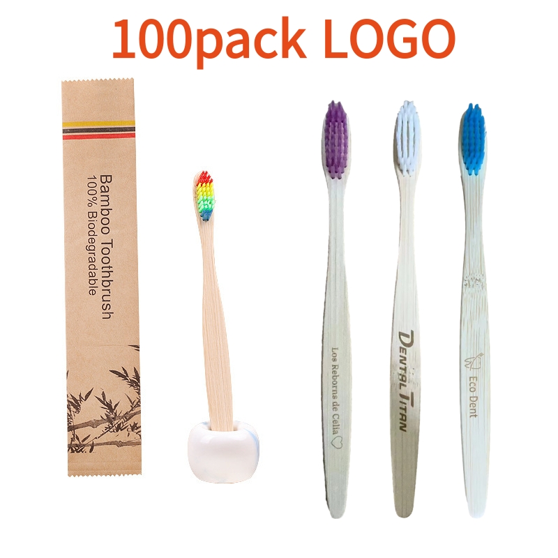 100pcs Customized Logo Kids Ba - огляд і ціна Bamboo Toothbrush Set
