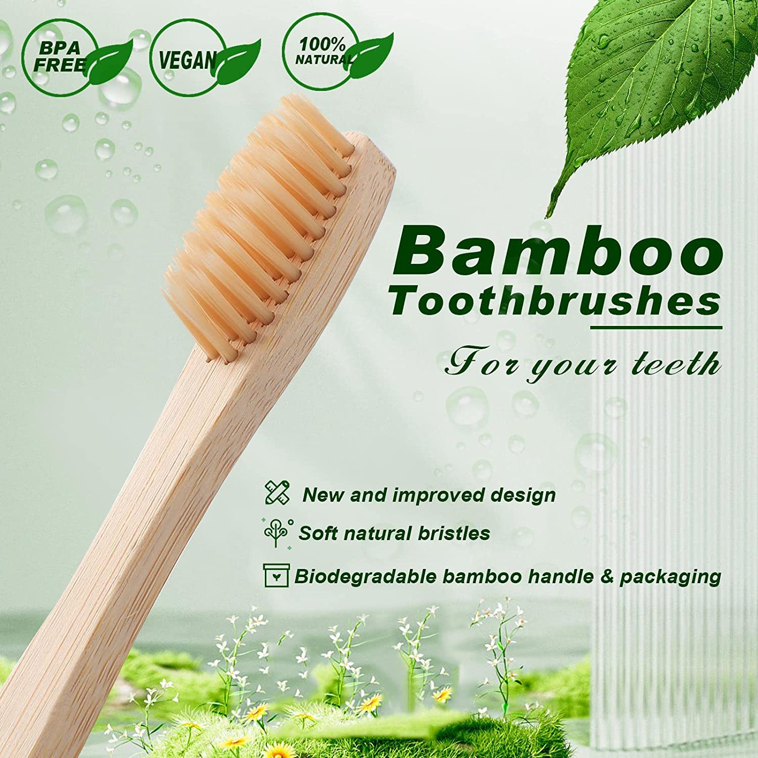 100pcs Customized Logo Kids Ba - огляд і ціна Bamboo Toothbrush Set