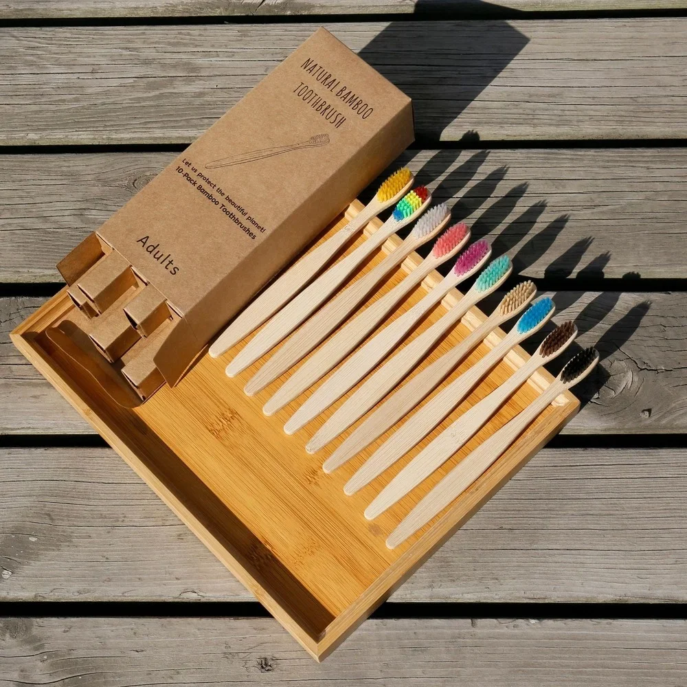 10 PCS/Pack  Eco-Friendly Bamb - огляд і ціна Bamboo Toothbrush Set