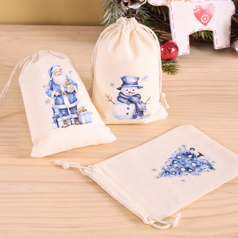 6pcs Christmas Linen Cotton Gi - огляд і ціна Linen Bag Bulk